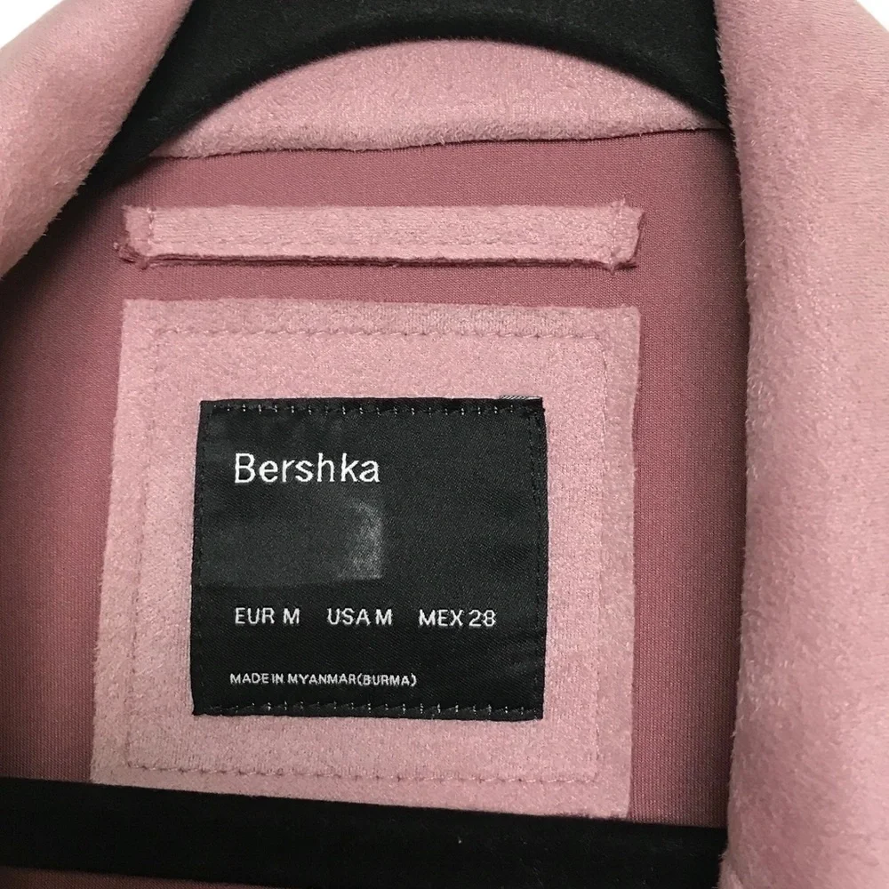 Bershka Dusty Pink Soft Open Front Coat